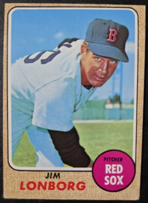 1968 Topps #460 Jim Lonborg Boston Red Sox Pitcher Baseball Card Writing on Back - Image 1 of 4