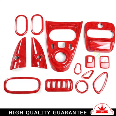Juego completo decoración interior coche apto para Mercedes Benz SMART 15~18 rojo fibra de carbono Foto 1 de 4