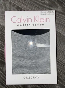 Calvin Klein Packed Vest Girl’s Braletts New Boxed Grey Black Age - Picture 1 of 9