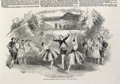 Ballet Scene from Vauxhall Gardens The New Ballet Illustrated London News c1852 - image 1 of 3