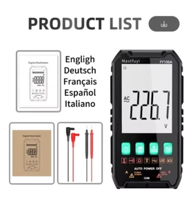 MASTFUYI Professional Digital Multimeter 600V/4A AC/DC Voltage - Bild 1 von 4