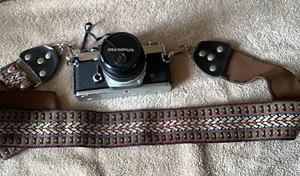 Vintage Olympus Om1, MD, #1943229, Zuiko 50Mm,neck Strap,Leather Case - Picture 1 of 5