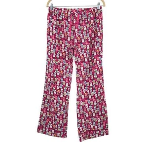 Old Navy Pink White Snowman Holiday Draw String Elastic Waist Pajama Pants - Picture 1 of 8