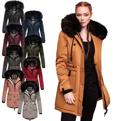 Chaqueta de invierno para mujer Navahoo con capucha chaqueta de invierno Parka piel sintética Teddyfell B818 NUEVO