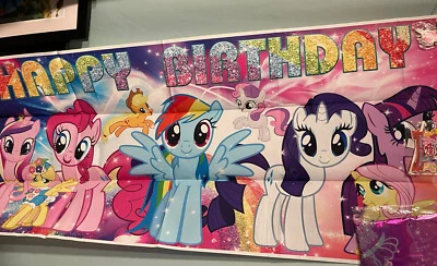 Фон для вечеринки на день рождения My Little Pony 3x5 футов с дополнениями украшение для торта Ballon's - Изображение 1 из 4