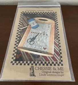 Chessie And Me~’Strawberry Alphabet Sampler’-Cross Stitch Chart, New - Picture 1 of 3