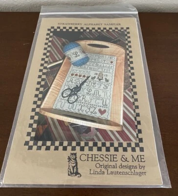 Chessie And Me~’Strawberry Alphabet Sampler’-Cross Stitch Chart, New - Image 1 of 3