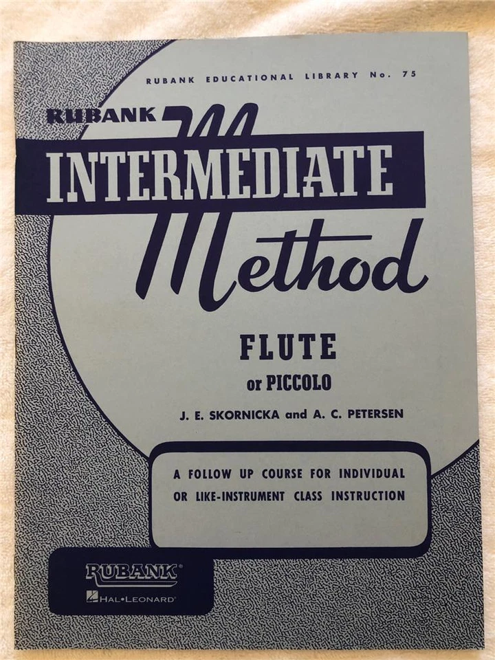 Intermediate Method For Flute or Piccolo by A.C. Peterson Rubank Sheet Music Ins - Image 1 of 1