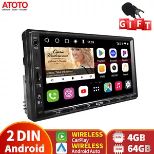 ATOTO S8Ultra 7in 2DIN Car Stereo 4G+64G Wirelss Android Auto &Carplay 4G LTE SD - Picture 1 of 16