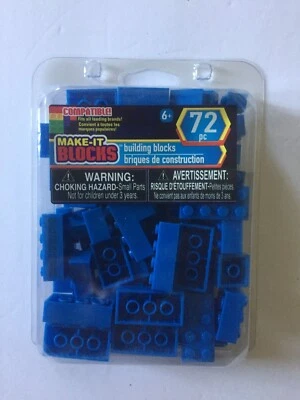NEW Make It Blocks Blue Building Blocks - 72 pieces - Image 1 of 4