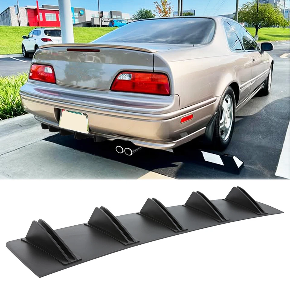 Labio difusor lateral parachoques trasero negro 5 aletas alerón divisor para Acura Legend LS Foto 1 de 4