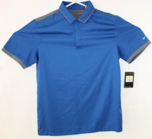 NWT Nike Golf Dri Fit Mens Small Blue Gray Active Sport Casual Polo Shirt - Picture 1 of 7