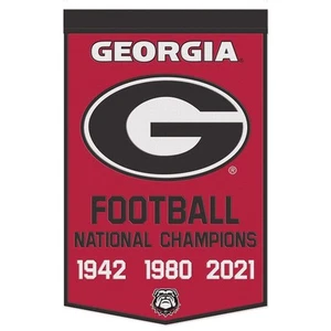 Georgia Bulldogs Banner Wool 24x38 Dynasty Champ Design Football - Bild 1 von 1