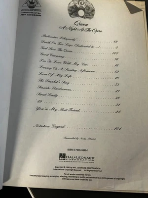 Queen, A Night At The Opera, Guitar Recorded Versions, Songbook, 1995 - Image 1 of 4