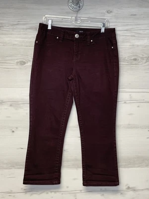 ANA Jeans Womens 8 Burgundy Maroon Straight Leg Stretch Pants Flap Pocket Casual - Image 1 of 4