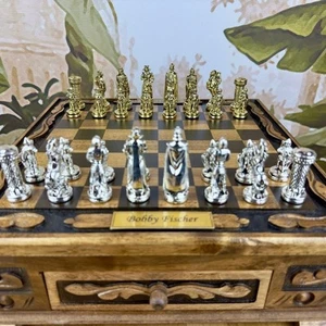 Vintage Chess Set With Storage British Medieval Age Handmade, Gift Idea 🎁 - Picture 1 of 7