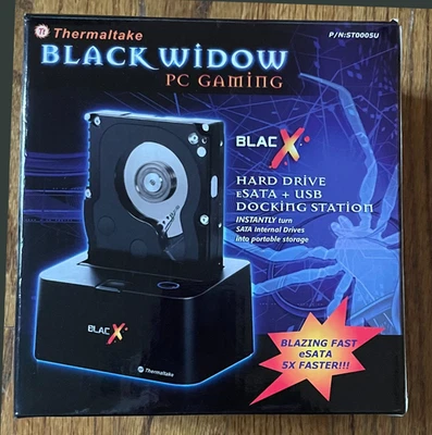 Thermaltake BlacX Black Widow ST0005U SATA HDD Dock USB 2.0 eSATA - Totalmente Nuevo Foto 1 de 4