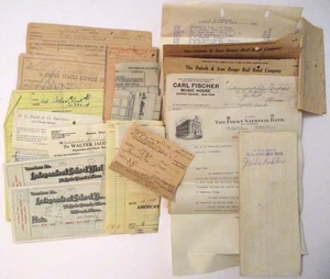 23 ANTIQUE 1910-29 IRON RANGE MINNESOTA SALES RECEIPTS LOCAL BUSINESSES RAILROAD - Picture 1 of 5