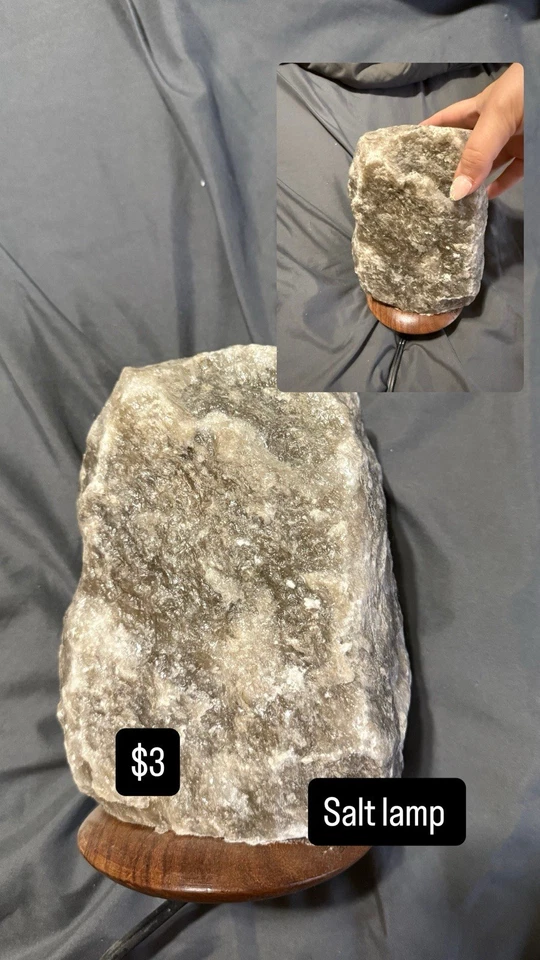 3lb Dark Gray Himalayan Salt Lamp with Light Bulb and Cord - Image 1 of 1