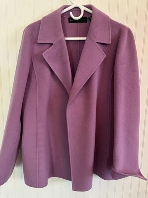 Casaco feminino Dana Buchman blazer 100% lã roxo tamanho 8 - Imagem 1 de 4