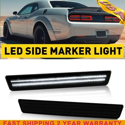 Luz de señalización lateral LED ahumada ajuste brillante Challenger 2016 Dodge 15 2018 2017 2019 Foto 1 de 4