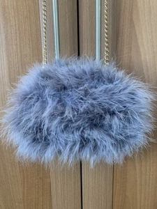 River Island Grey Feather Cross Body & Clutch Bag. - Picture 1 of 4