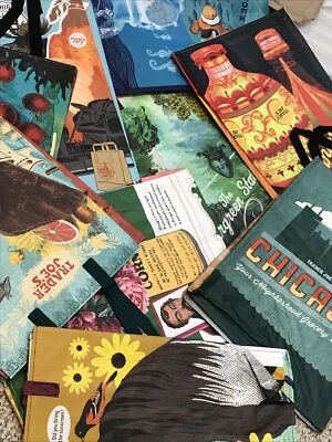 Set of 5 BRUISED Trader Joe's ECO Reusable Shopping Grocery Gift Tote Bags New - Image 1 of 4