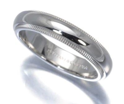 TIFFANY & Co. Anillo de alianza de boda milgrain de platino de 4 mm juntos 8,5 $2.200 Foto 1 de 2