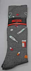 HOT SOX~Sock 10-13~Men's Charcoal Grey HEALTHCARE WORKER OTC Compression Socks - Picture 1 of 3