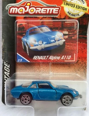 Majorette Renault Alpine A110 Vintage Blue 1:61 (3") Package with Card - Image 1 of 4