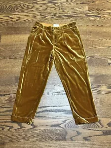 Pantalone donna Ettitwa by Anthropologie taglia small velluto schiacciato oro - Foto 1 di 8
