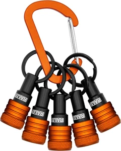Railer Bit Holder Keychain 5Pc - 1/4 Inch Hex Shank Bit Holders - Quick-Change D - Picture 1 of 5