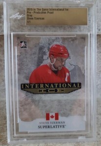 2015 Leaf In The Game Superlative PPP STEVE YZERMAN International Ice RAREST 1/1