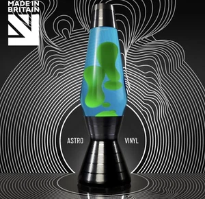 Mathmos Astro BLACK VINYL Classic Lava Lamp With GREEN Wax In BLUE Liquid. - Picture 1 of 1