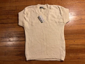 VINTAGE Semplice Short Sleeve Sweater Women’s Small Light Yellow - Picture 1 of 10
