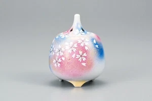 Olla quemadora de incienso japonesa Koro Kutani yaki ware Hana-no-Mai Japón - Imagen 1 de 4