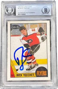 RICK TOCCHET SIGNED 1987/88 O-PEE-CHEE OPC ROOKIE RC CARD #2 BECKETT BAS - Picture 1 of 1