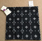 Set Of 2 Thro Marlo Lorenz Jet Black Evan Diamond Faux Linen Pillow Covers~18X18