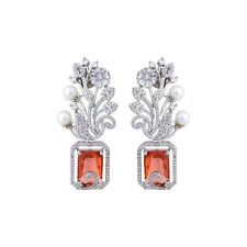 Red Quartz Silver Earring-JRER5031