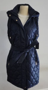 Kate Spade New York Damen-Steppweste mit durchgehendem Reißverschluss Größe M marineblau neu mit Etikett $ 220,00 - Bild 1 von 7
