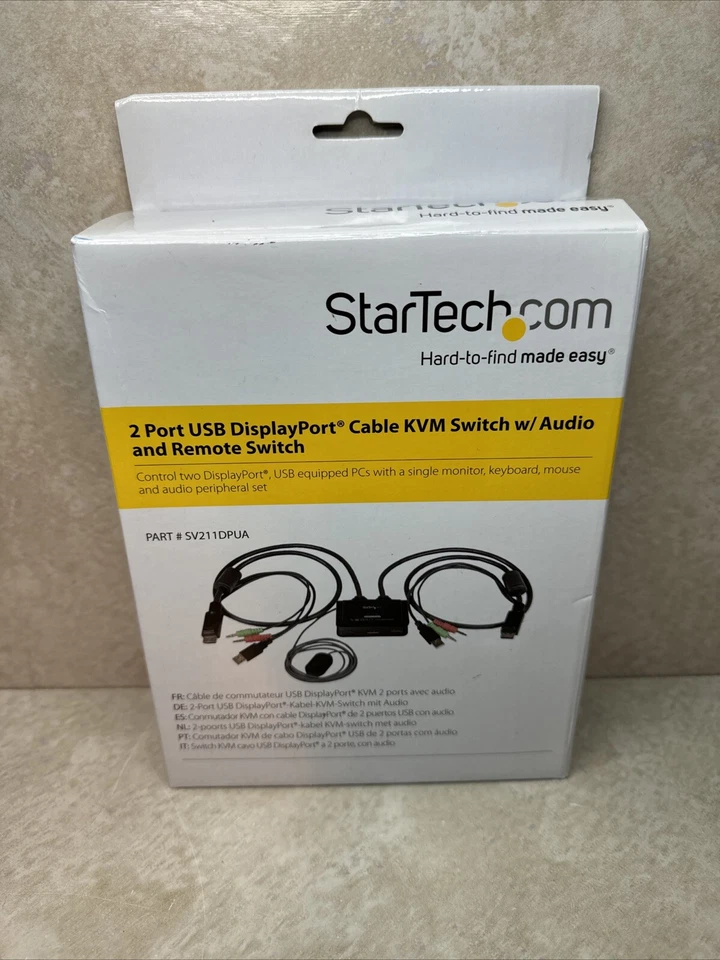 StarTech, SV211DPUA 2-Port USB DisplayPort Cable KVM Switch w/ Audio and Remote - Image 1 of 2