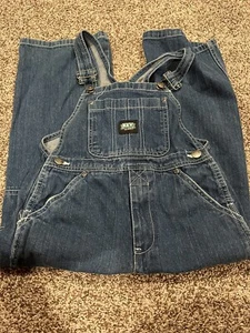 Key Youth Blue Jean Overalls Size 7 - Picture 1 of 5