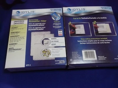 2 Cajas ~ Paquete de 2 Filtros Humidificadores de Repuesto Idylis 0180718 Modelo ALL1-ID NUEVO EN PAQUETE Foto 1 de 4