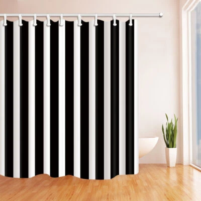 Anpahow Vintage Black and White Fabric Shower Curtain Extra Long 84 inch 72x72" - Image 1 of 4