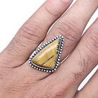Ring Tiger 925 Sterling Silver Size Eye Eye's Gold Eyes Natural Yellow Solid"8"