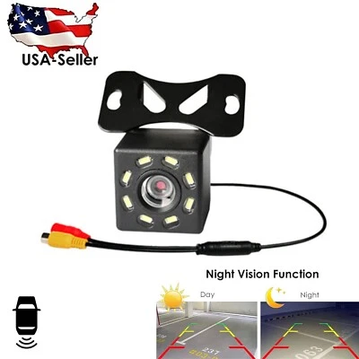 Backup Camera Rearview Universal Mount Wide Angle 8 LED for ALPINE Car Radio - Image 1 of 4