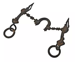 Rare 1900's Old Antique Iron Hand Carved Beautiful Unique Royal Horse Bridle Bit - Picture 1 of 11
