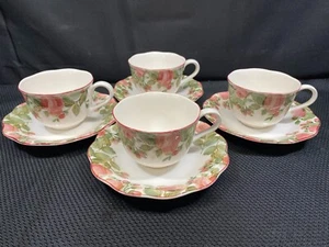Nikko ""PRECIOUS"" feines Geschirr ~ 4er-Set ~ Tassen & Untertassen ~ 2 1/2" groß - Bild 1 von 10