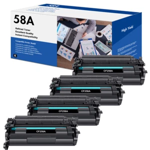 Tóner 4 CF258A 58A compatible con HP LaserJet Pro M404dn M404dw M428fdn SIN CHIP - Imagen 1 de 8