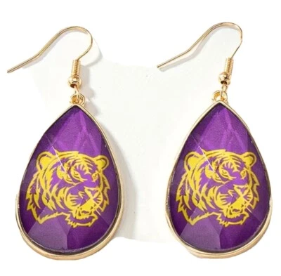 LSU Tiger Earrings NWT - Image 1 of 3